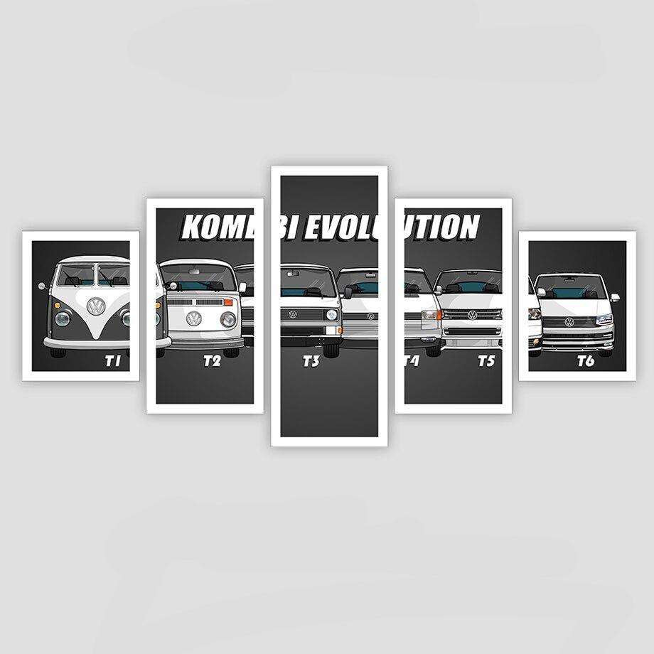 Kombi Evolución Lienzo Artístico 5 Piezas - ARTYHC™