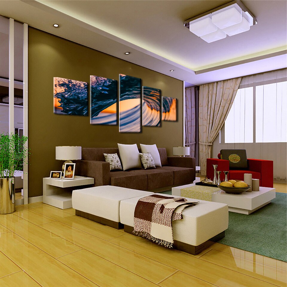 La Ola del Mar Lienzo Artístico 5 Piezas - ARTYHC™