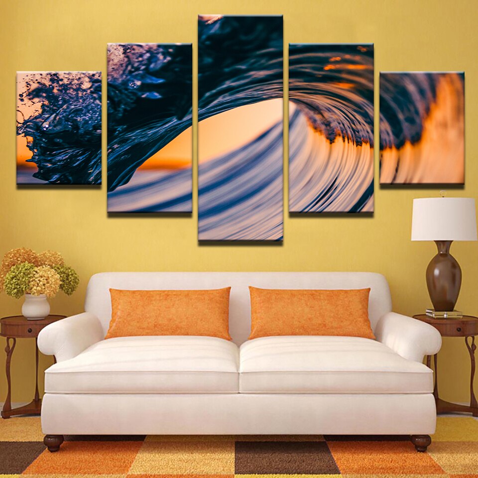 La Ola del Mar Lienzo Artístico 5 Piezas - ARTYHC™