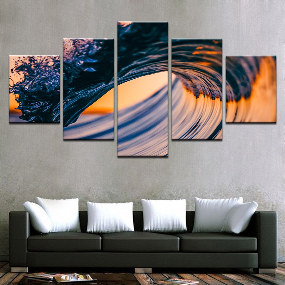 La Ola del Mar Lienzo Artístico 5 Piezas - ARTYHC™