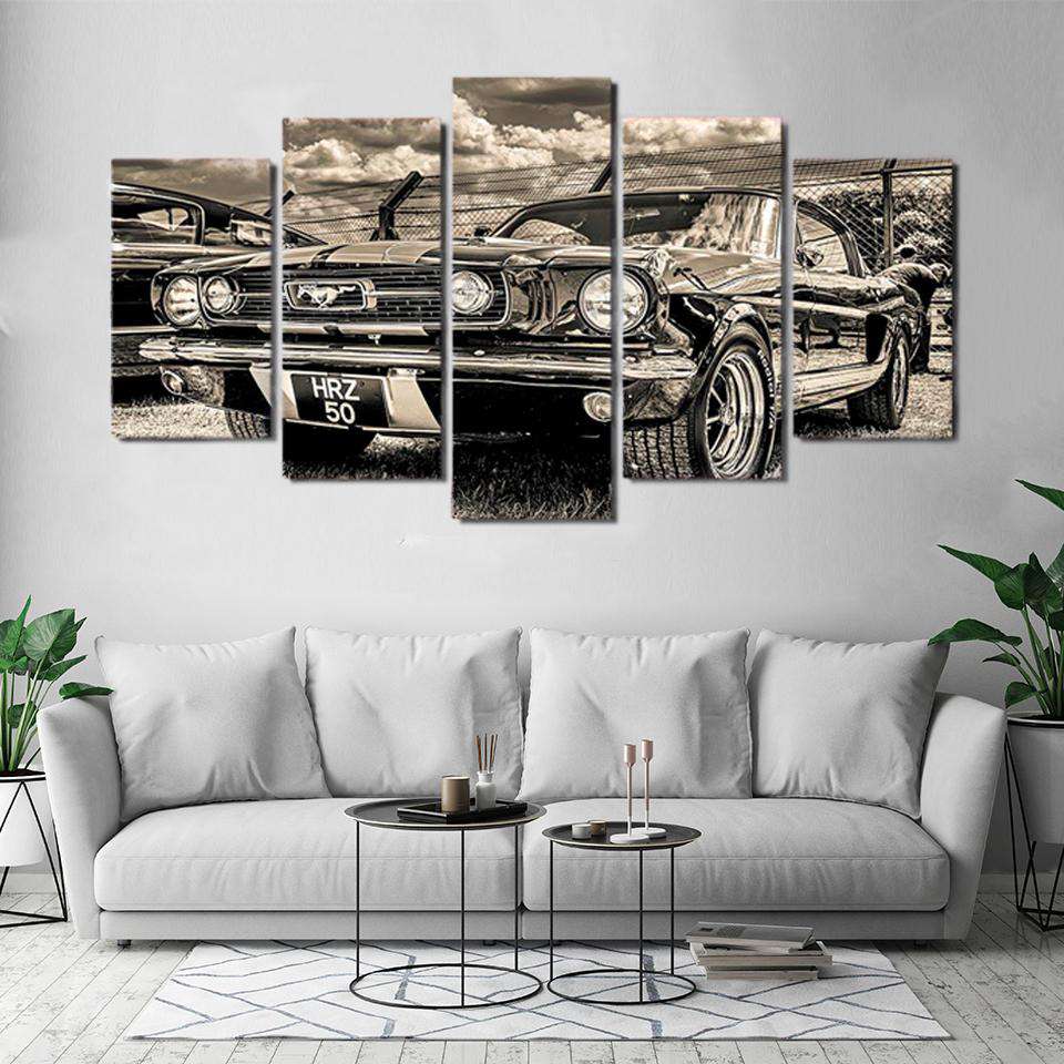 Lienzo de 5 piezas con un Ford Mustang de 1965