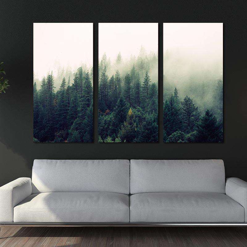 Sobre la Niebla del Bosque Lienzo Artístico 3 Piezas - ARTYHC™