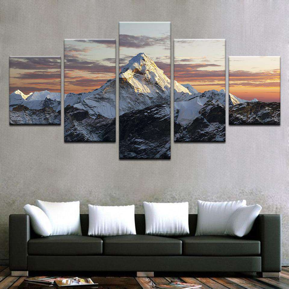 Montaña Nevada Lienzo Artístico 5 Piezas - ARTYHC™