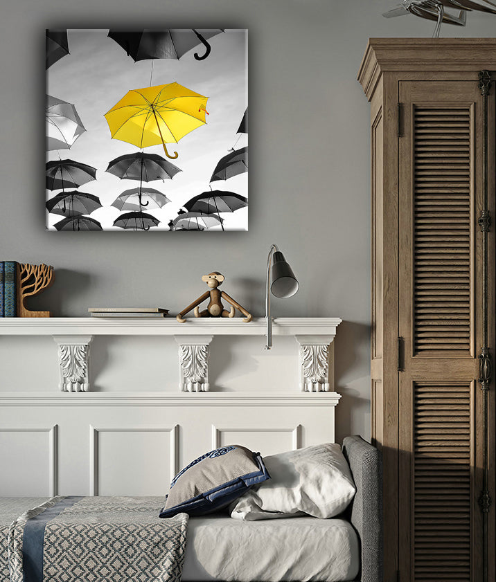 El Paraguas Amarillo Lienzo Artístico 1 Pieza - ARTYHC™