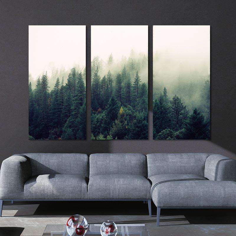 Sobre la Niebla del Bosque Lienzo Artístico 3 Piezas - ARTYHC™