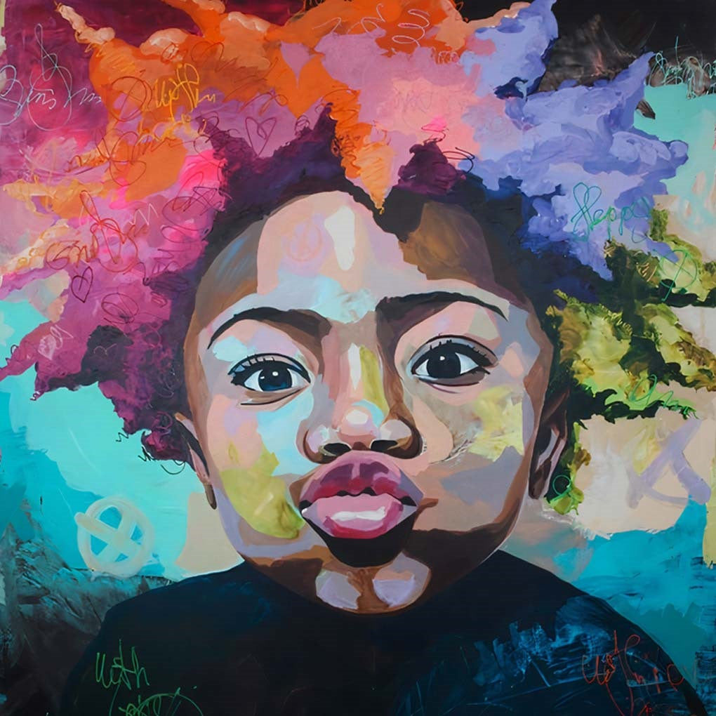 El Niño Afro Lienzo Artístico Edición Limitada 1 Pieza