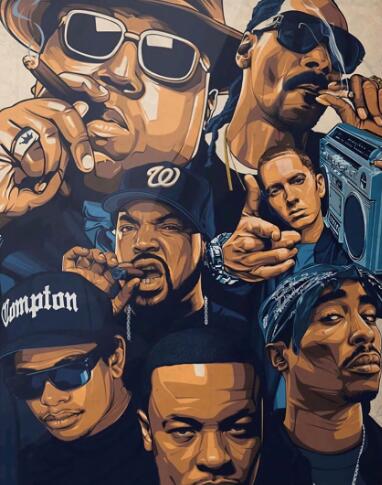 La Costa Oeste del Rap Lienzo Artístico Edición Limitada 1 Pieza - ARTYHC™