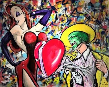El Amor de La Máscara Lienzo Artístico Edición Limitada 1 Pieza - ARTYHC™