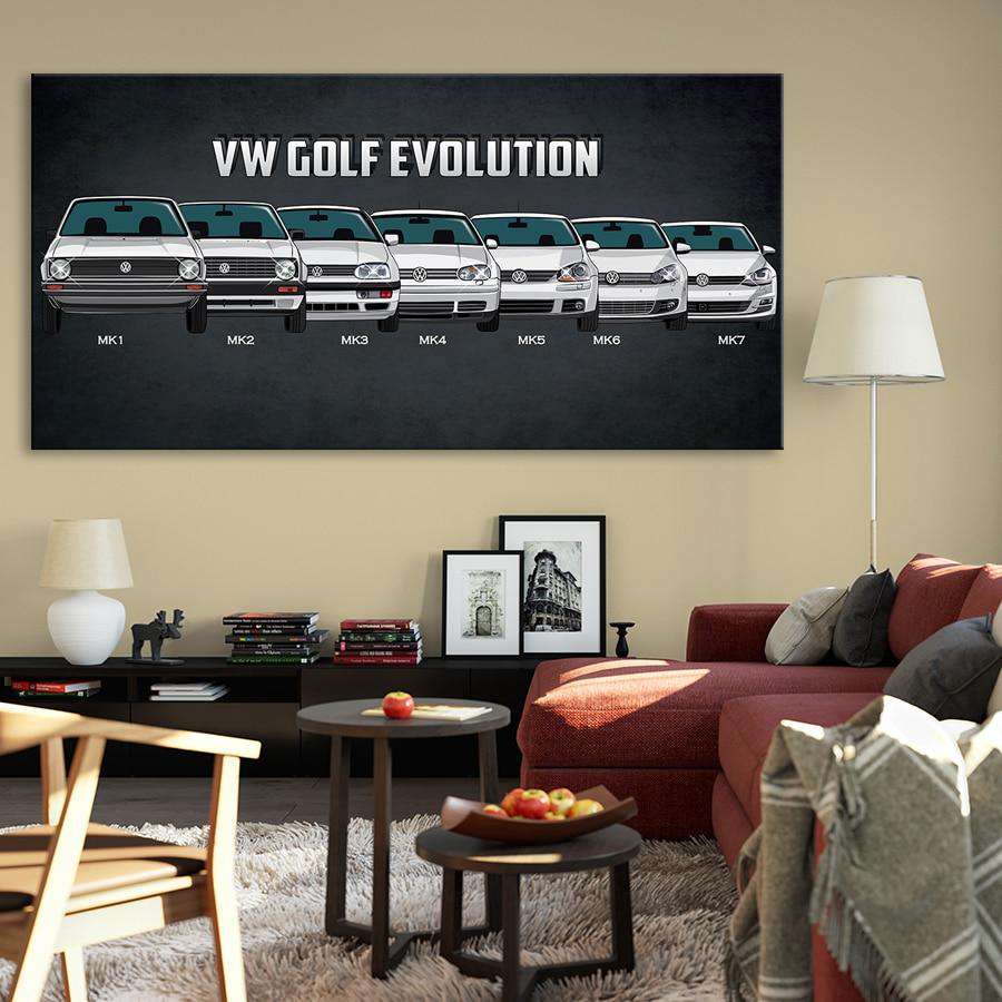 VW Golf Evolución Lienzo Artístico 1 Pieza - ARTYHC™
