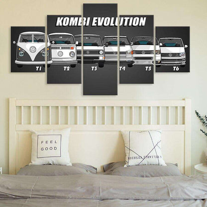 Kombi Evolución Lienzo Artístico 5 Piezas - ARTYHC™