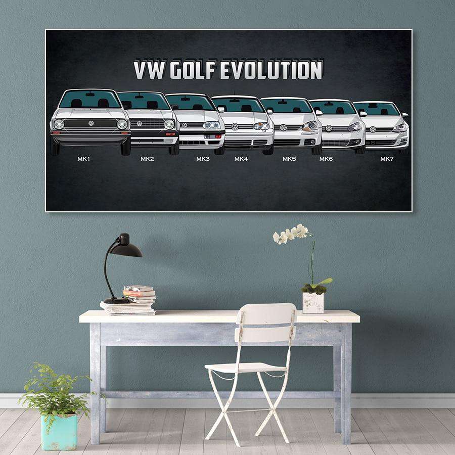 VW Golf Evolución Lienzo Artístico 1 Pieza - ARTYHC™