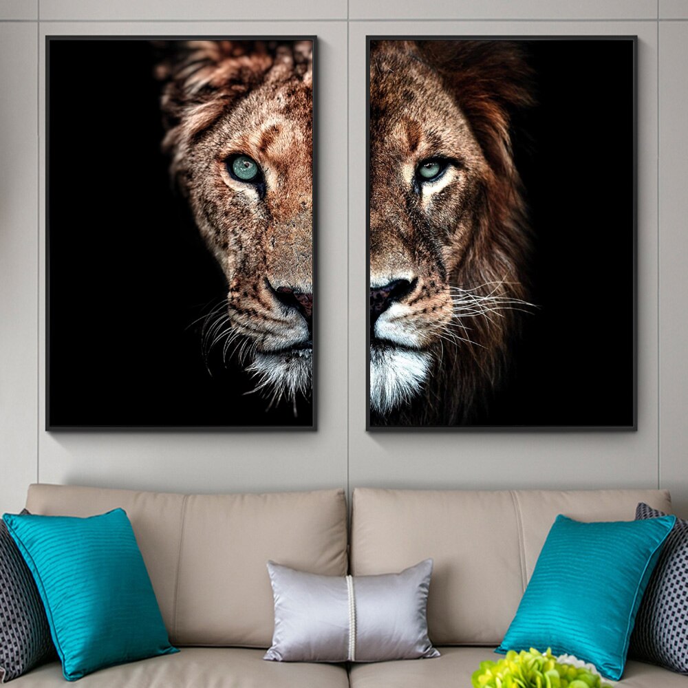 Doble Cara Animal Lienzo Artístico 2 Piezas - ARTYHC™