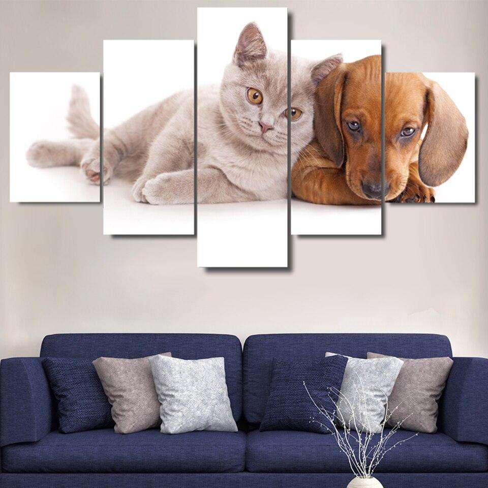 Animales Domésticos Lienzo Artístico 5 Piezas - ARTYHC™