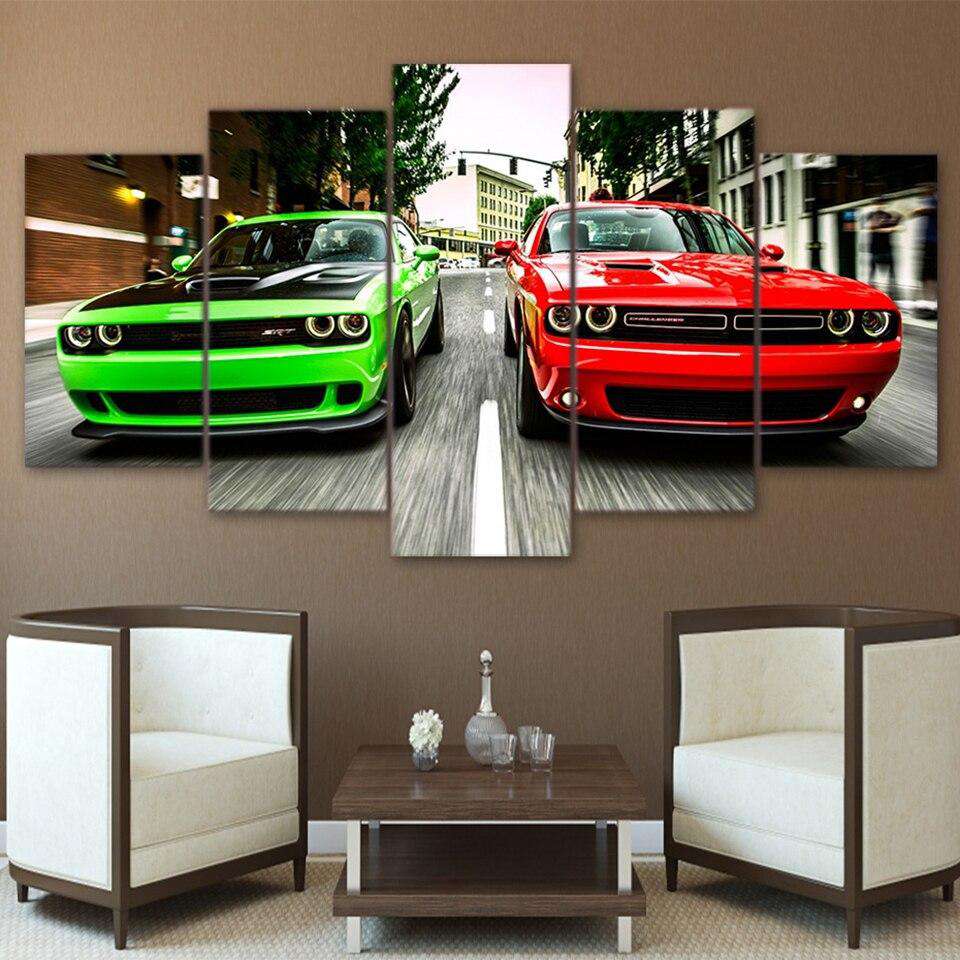 Verde y Rojo Lienzo Artístico 5 Piezas - ARTYHC™
