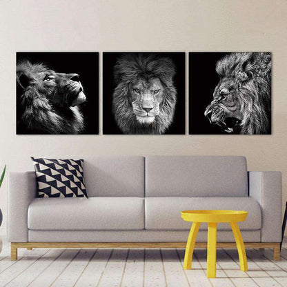 Mirada de Leones Lienzo Artístico 3 Piezas - ARTYHC™