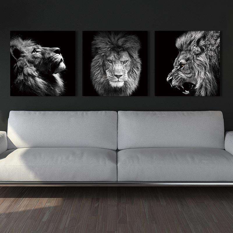 Mirada de Leones Lienzo Artístico 3 Piezas - ARTYHC™