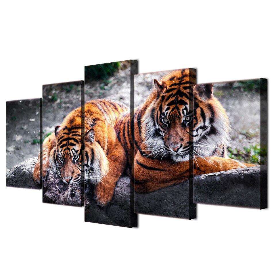 Tigres de Bengala Lienzo Artístico 5 Piezas - ARTYHC™