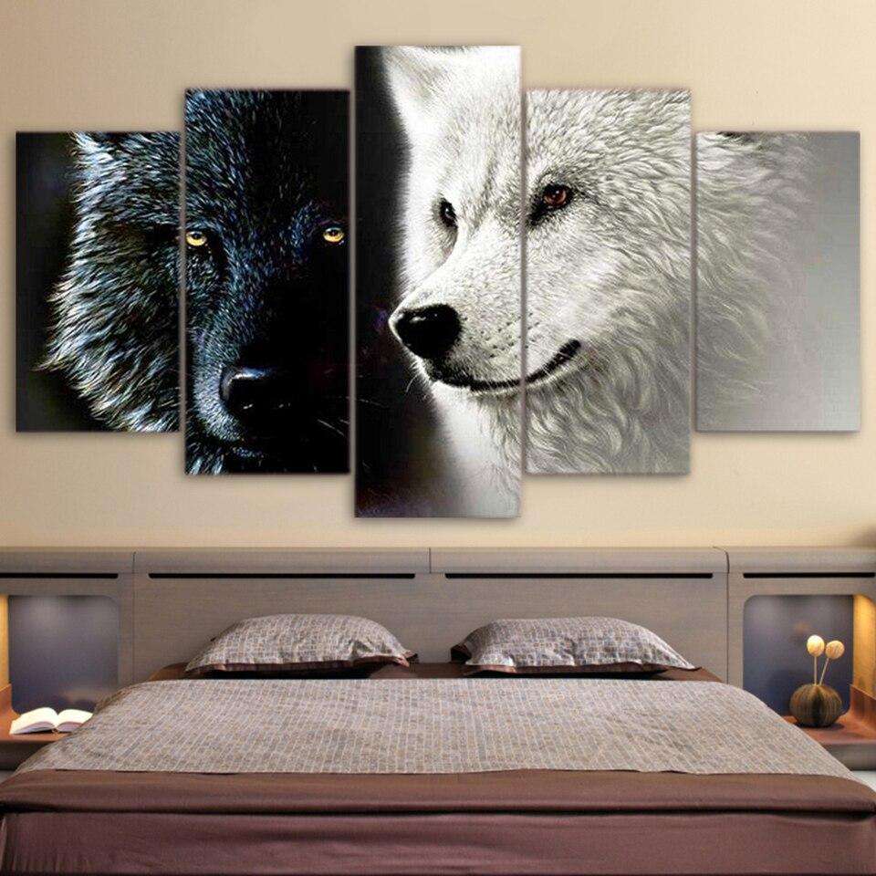 Negro y Blanco Lienzo Artístico 5 Piezas - ARTYHC™