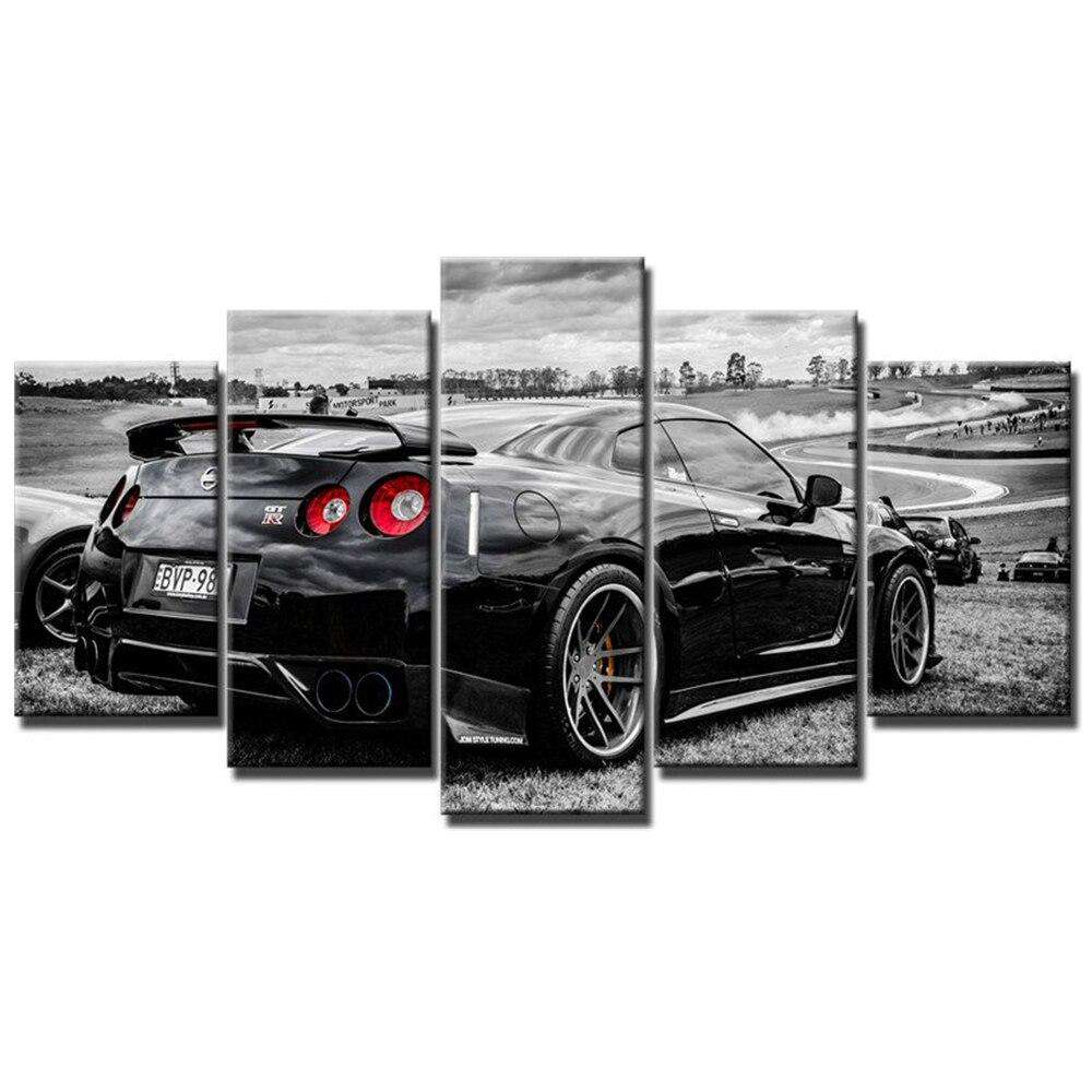 El GTR Negro Lienzo Artístico 5 Piezas - ARTYHC™