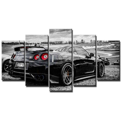 El GTR Negro Lienzo Artístico 5 Piezas - ARTYHC™