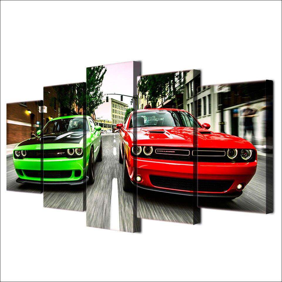 Verde y Rojo Lienzo Artístico 5 Piezas - ARTYHC™