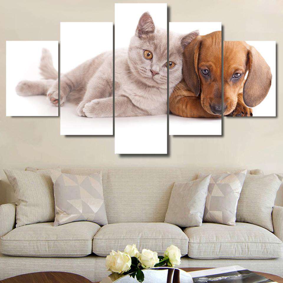 Animales Domésticos Lienzo Artístico 5 Piezas - ARTYHC™