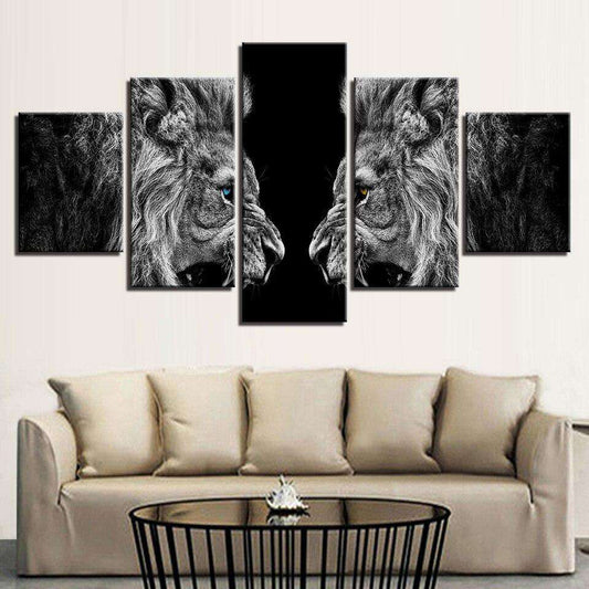 Mirada de Leones Lienzo Artístico 5 Piezas - ARTYHC™