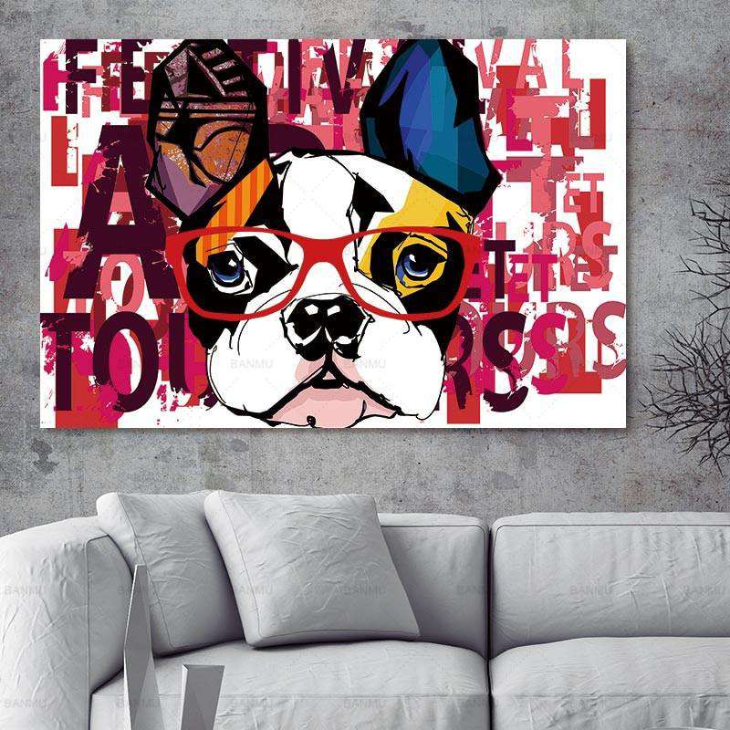 El Perro Hipster Lienzo Artístico 1 Pieza - ARTYHC™