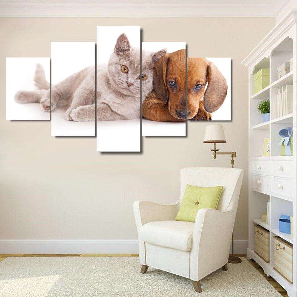Animales Domésticos Lienzo Artístico 5 Piezas - ARTYHC™