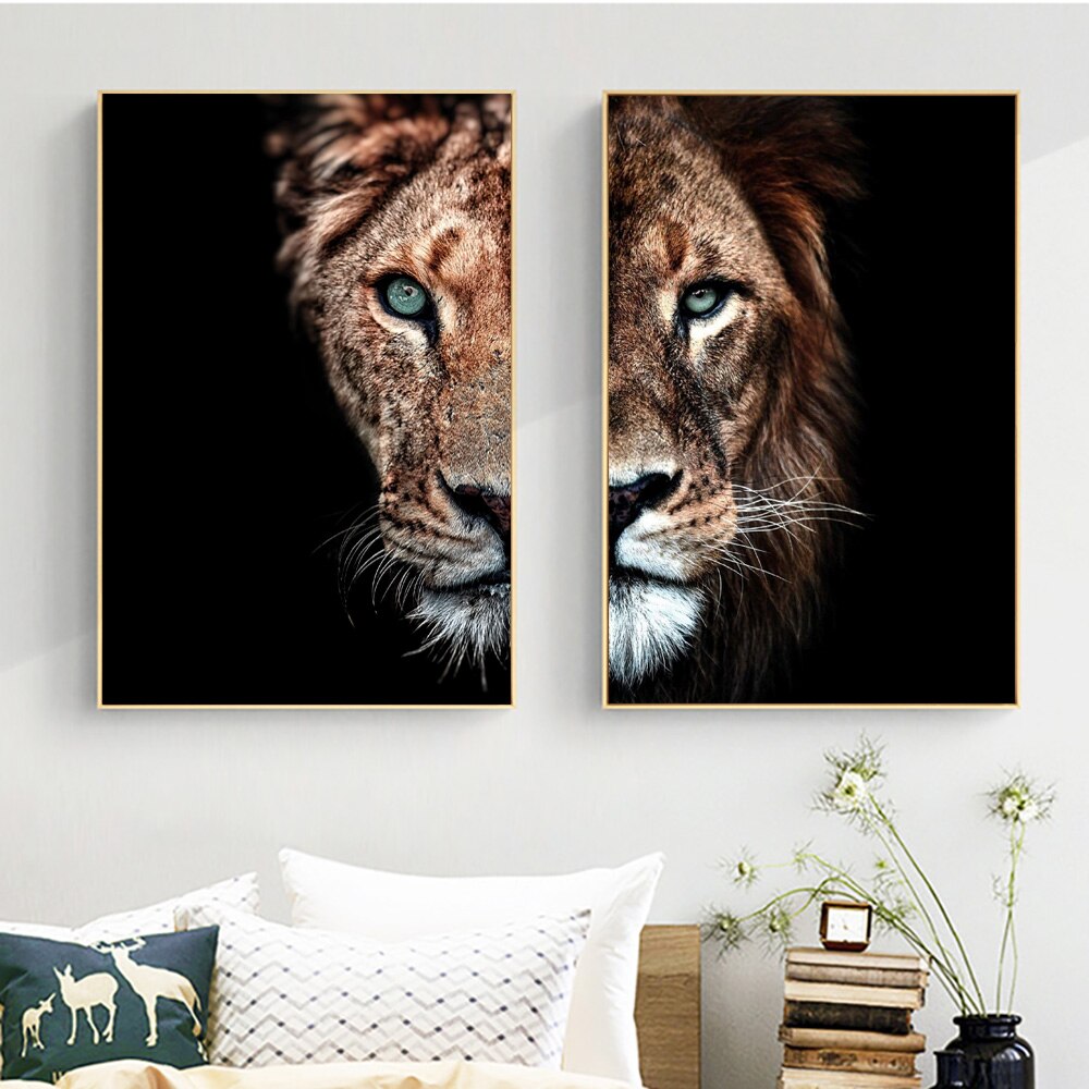Doble Cara Animal Lienzo Artístico 2 Piezas - ARTYHC™
