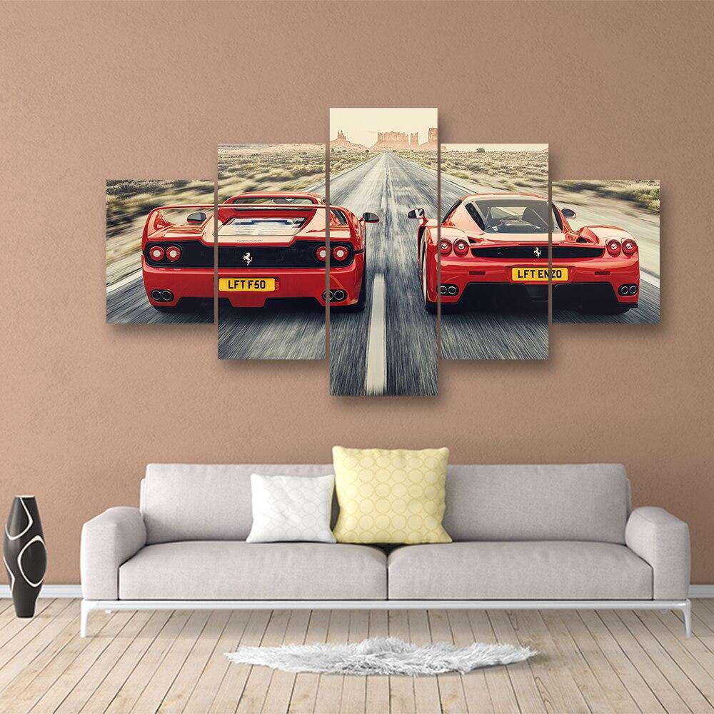 Ferrari en Acción Lienzo Artístico 5 Piezas - ARTYHC™