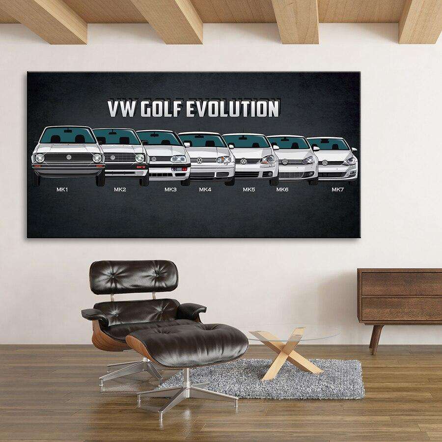 VW Golf Evolución Lienzo Artístico 1 Pieza - ARTYHC™
