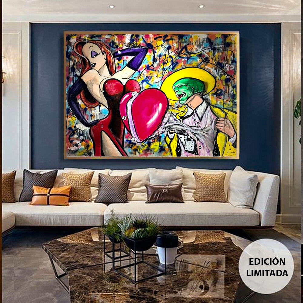 El Amor de La Máscara Lienzo Artístico Edición Limitada 1 Pieza - ARTYHC™