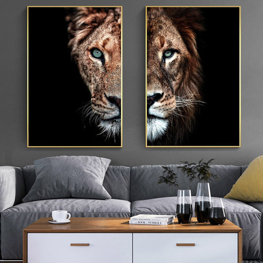 Doble Cara Animal Lienzo Artístico 2 Piezas - ARTYHC™