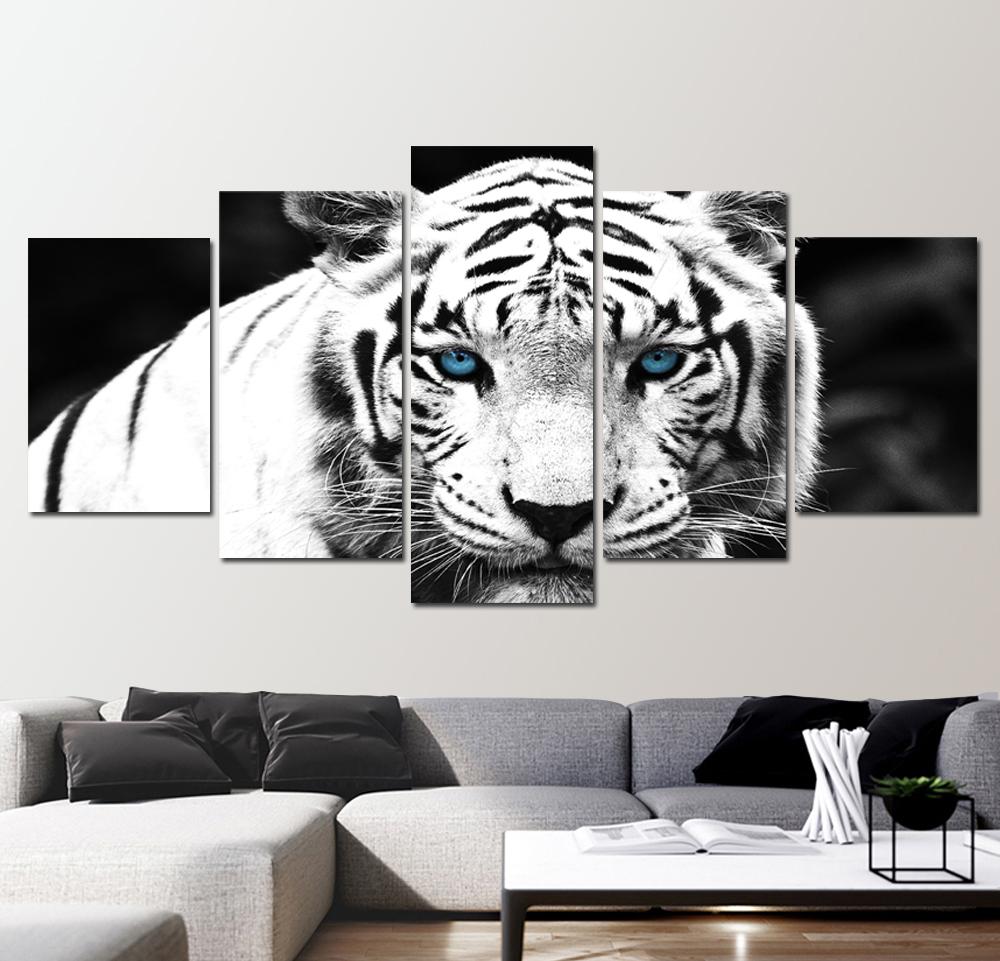 El Tigre Blanco Lienzo Artístico 5 Piezas - ARTYHC™