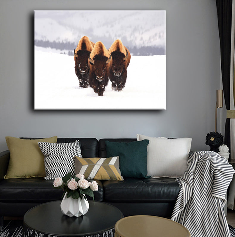 El Camino de los Bisontes Lienzo Artístico 1 Pieza