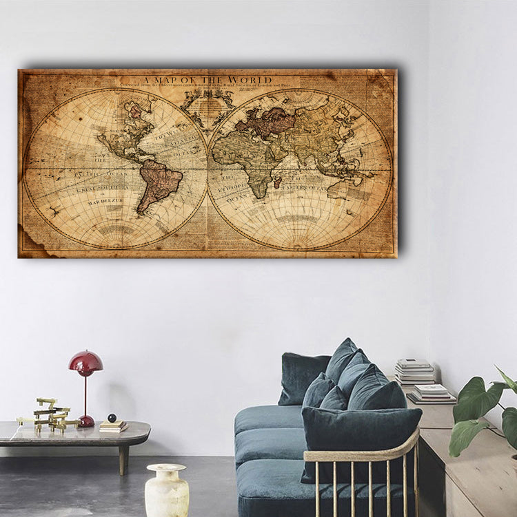 El Mapa del Mundo Lienzo Artístico 1 Pieza