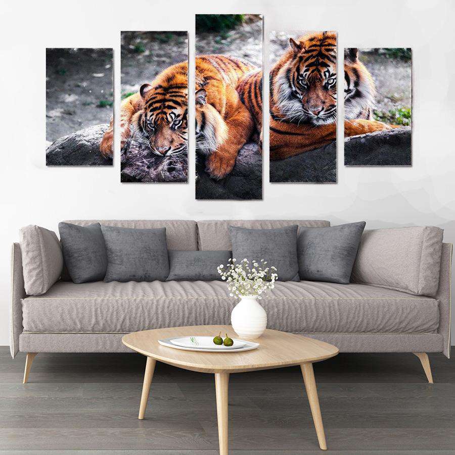 Tigres de Bengala Lienzo Artístico 5 Piezas - ARTYHC™