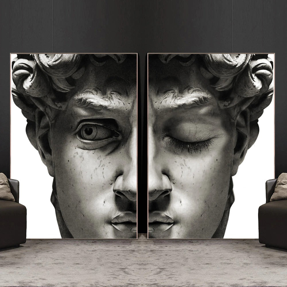 La Mirada de David La Escultura Lienzo Artístico Edición Limitada 2 Piezas - ARTYHC™