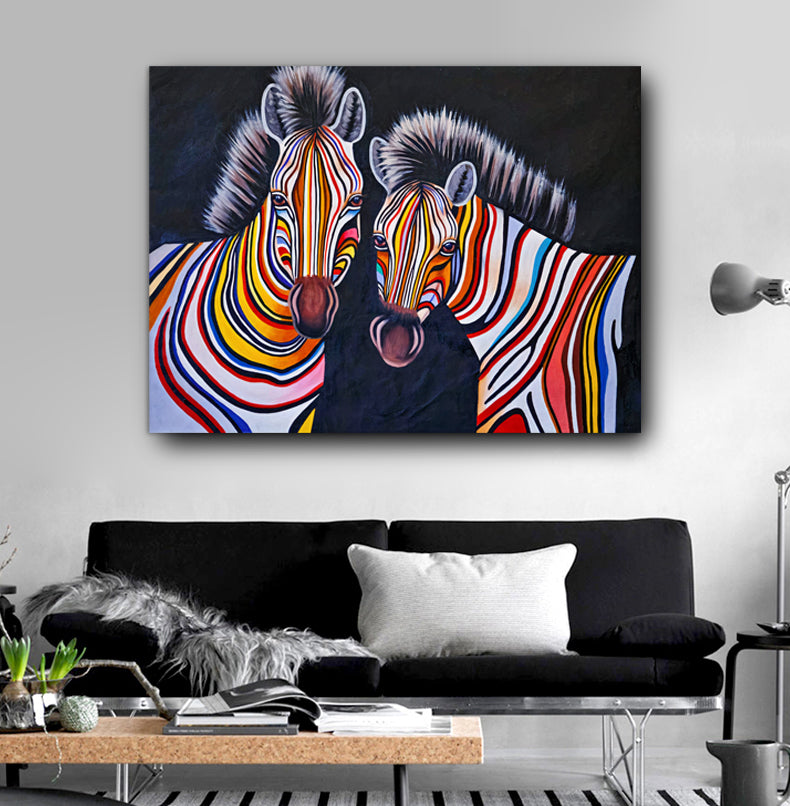 Las Cebras con Colores Lienzo Artístico 1 Pieza - ARTYHC™