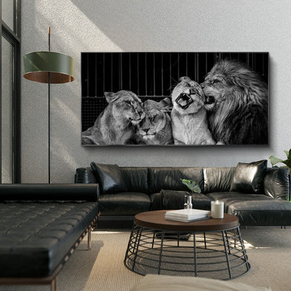 La Familia de Leones Lienzo Artístico 1 Pieza - ARTYHC™