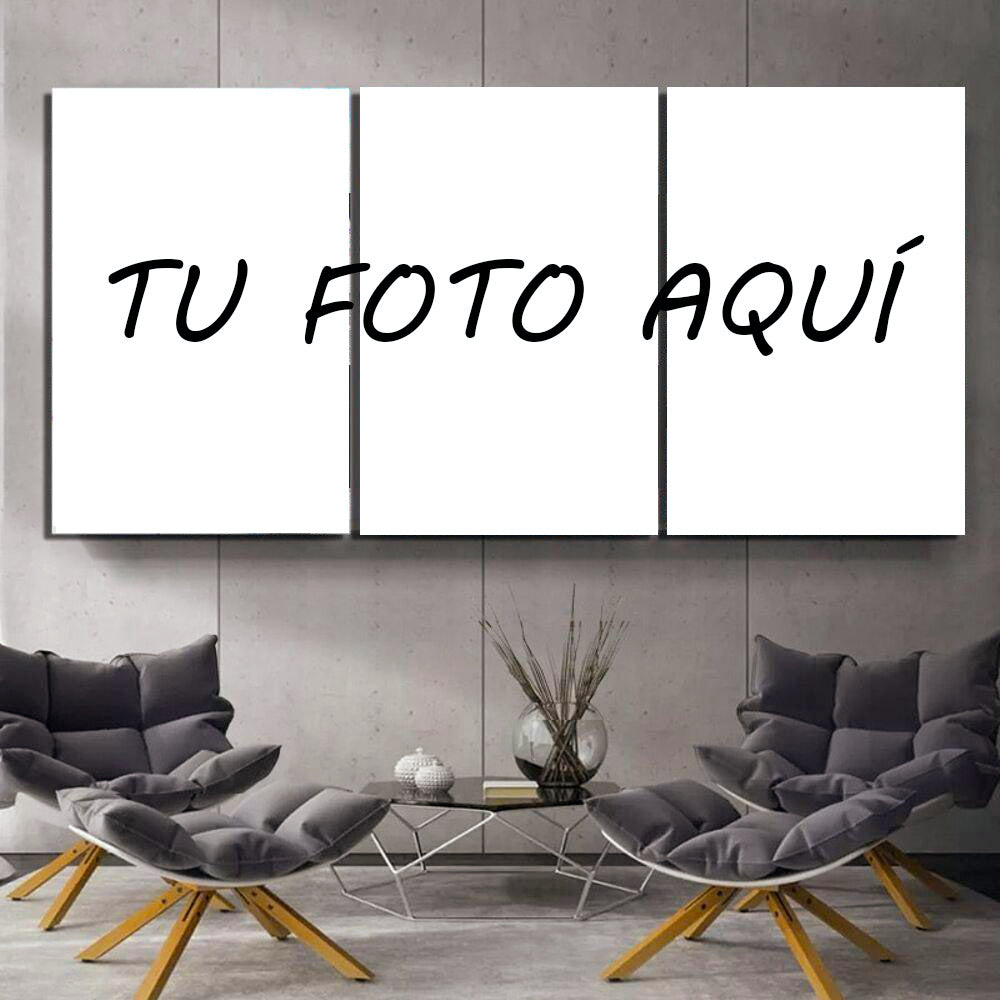 Lienzo impreso personalizado con tus fotos 3 paneles, lienzo personalizado  para pared de 3 piezas, lienzo de pared para sala de estar, para boda