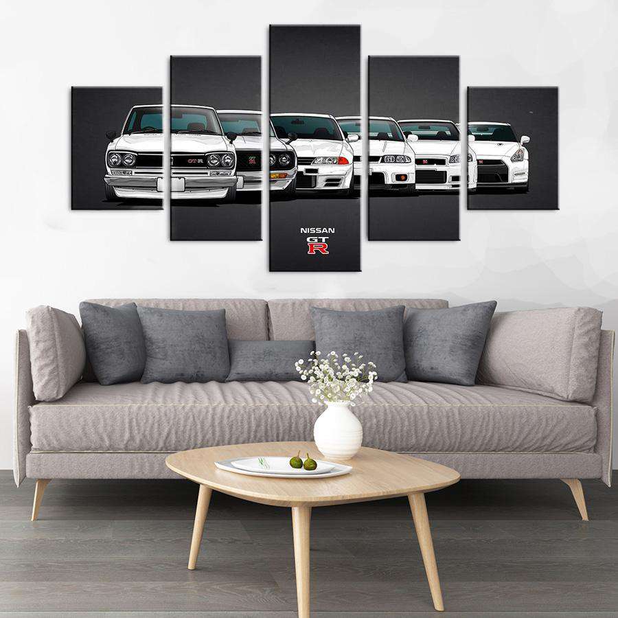 Evolución Nissan GTR Lienzo Artístico 5 Piezas - ARTYHC™