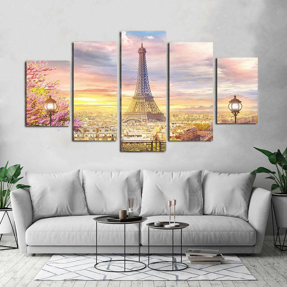 La Torre Eiffel de Francia Lienzo Artístico 5 Piezas - ARTYHC™
