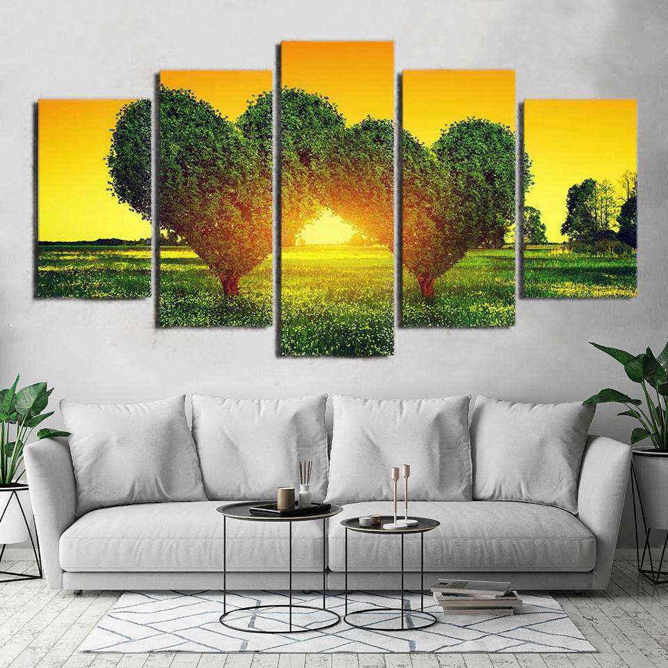 Árboles de Amor Lienzo Artístico 5 Piezas - ARTYHC™