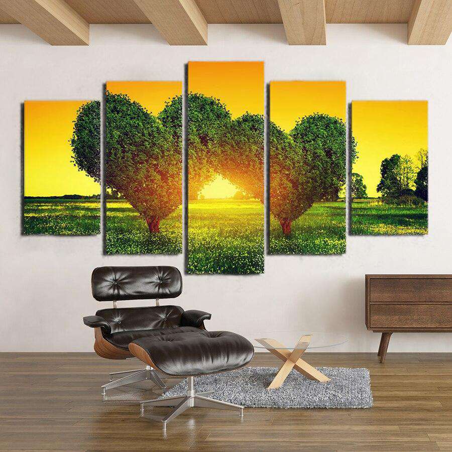 Árboles de Amor Lienzo Artístico 5 Piezas - ARTYHC™