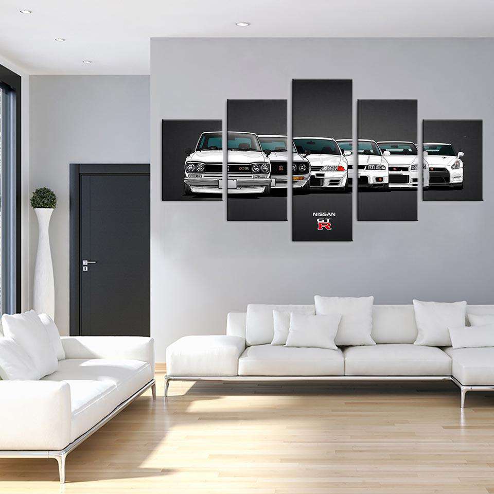 Evolución Nissan GTR Lienzo Artístico 5 Piezas - ARTYHC™