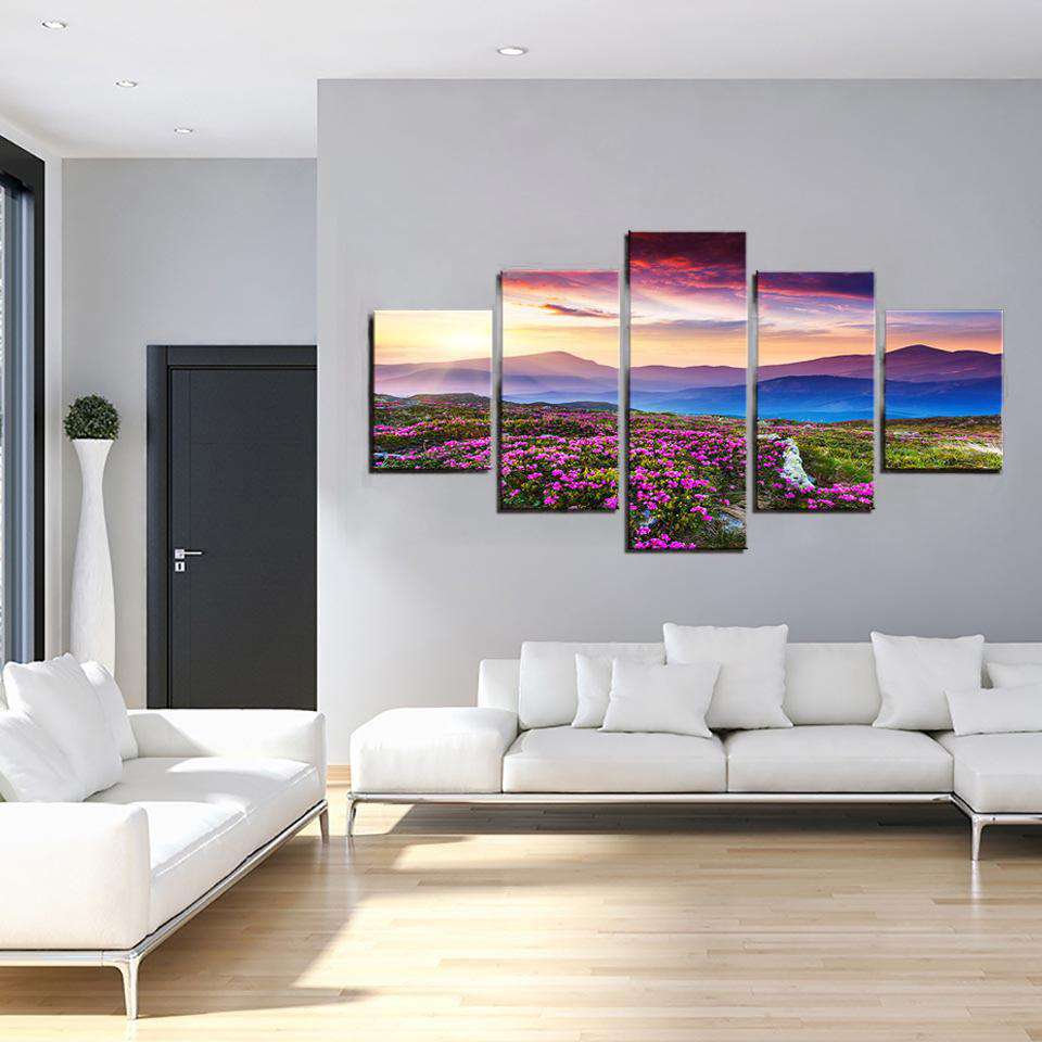 Prado Floral Lienzo Artístico 5 Piezas - ARTYHC™