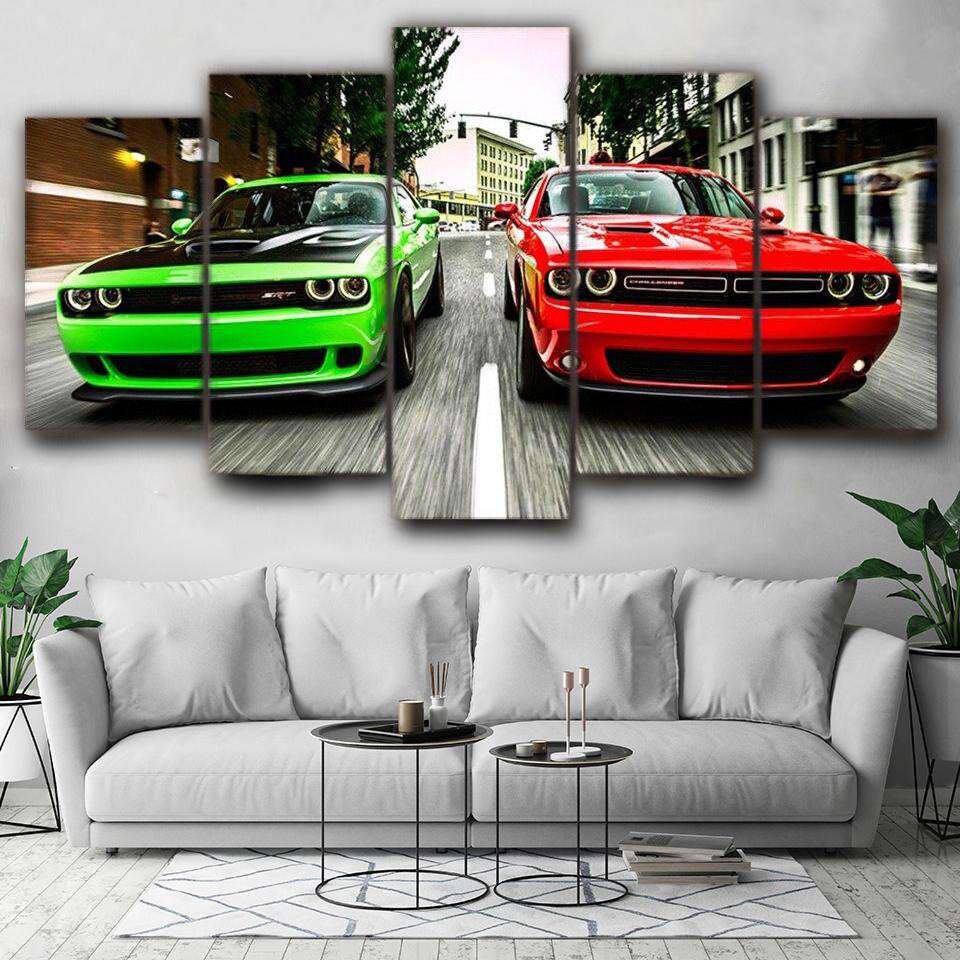 Verde y Rojo Lienzo Artístico 5 Piezas - ARTYHC™
