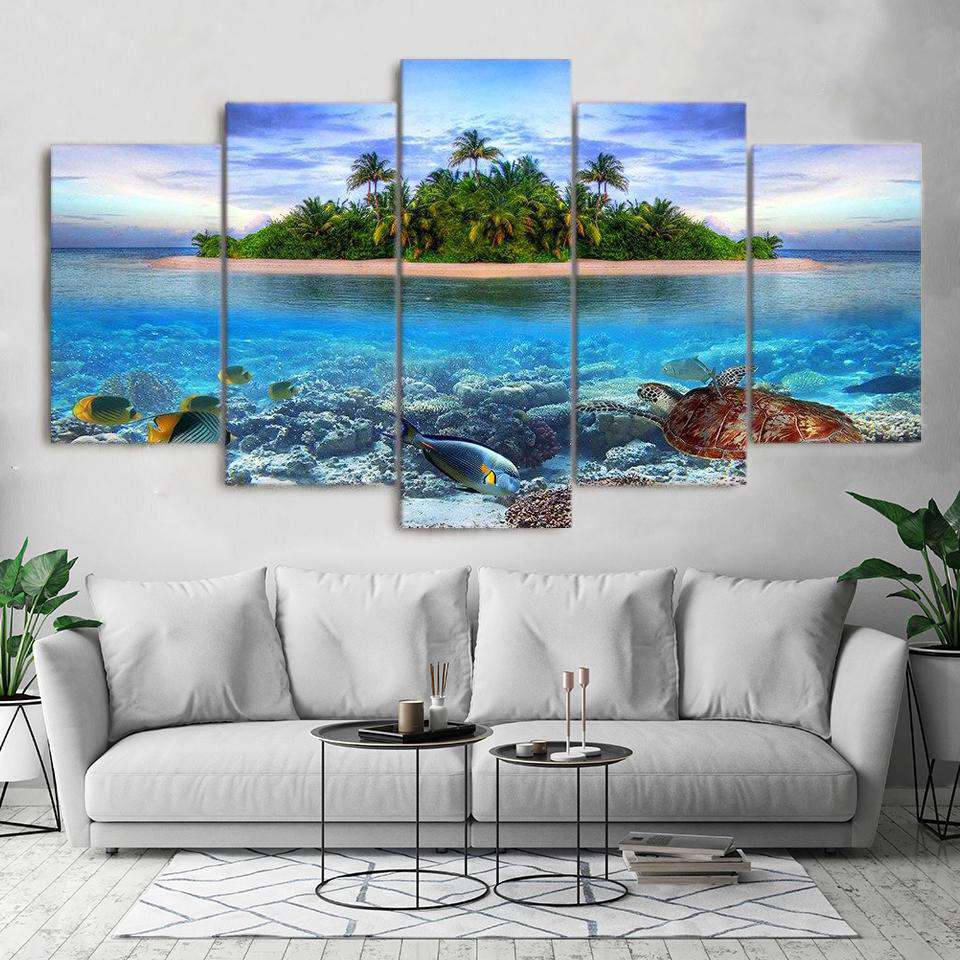 La Isla Solitaria Lienzo Artístico 5 Piezas - ARTYHC™
